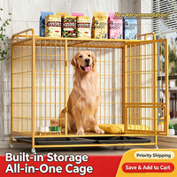Cage pour chien de taille moyenne à grande pour l'intérieur avec toilette, niche pour petits animaux Border Collie, Labrador, Golden Retriever
