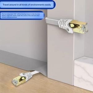 Câble Ethernet plat Dsunty CAT7 F STP 32AWG blindé, cordon de raccordement réseau LAN, vente en gros d'usine, approvisionnement en vrac - Product Image 1