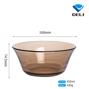 Braune Runde Hitzebeständige Glas-Schüssel für Backen, Süßigkeiten, Luxus-Fruchtmischung, Dekorative Gehärtete Glasschale - Product Image 5