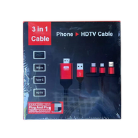 Adaptateur de câble 3 en 1 Micro USB Type C IOS 8 broches Type-C vers HDMI, mise en miroir du téléphone sur TV, projecteur, moniteur HDTV pour iPhone SAMSU