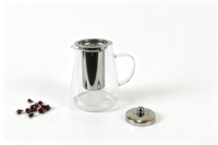 Théière conique en verre borosilicate avec infuseur en acier inoxydable 201, résistante à la chaleur, pour thé en vrac, cadeau pour la maison