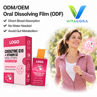 CoQ10 Coenzyme Q10 Riboflavine B2 Bandes de film oral à dissolution rapide OEM ODM Supplément Antioxydant Énergie Cellulaire