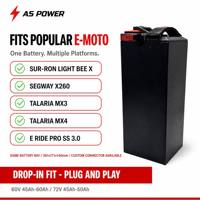 Batterie E-Moto 72V 45Ah LiNiMnCoO2 à décharge élevée 300A/600A de crête, BMS intelligent, installation directe, compatible Talaria Sting R, 800 cycles, -20~60°C