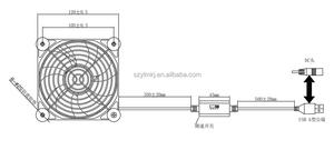 SCF12025 DC 120mm <span class=keywords><strong>USB</strong></span> Ventilación <span class=keywords><strong>PC</strong></span> Gabinete Ventilador 12V 5V DC Ventilador de refrigeración de gabinete electrónico alimentado por <span class=keywords><strong>USB</strong></span> con amortiguador de vibraciones - Product Image 6