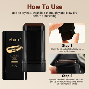 Barra de <span class=keywords><strong>Tinte</strong></span> para el Cabello a Prueba de Agua de Marca Privada, Fácil de Aplicar, Corrector de Cabello Gris, Venta al por Mayor - Product Image 5