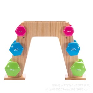 Wooden <b>Dumbbell</b> Rack 3 Tier Multi Layer Storage Organizer For Gym Home Use Durable Natural Wood Color - Product Image 5