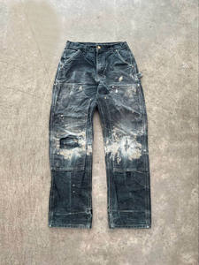 <span class=keywords><strong>Jeans</strong></span> <span class=keywords><strong>Cargo</strong></span> da <span class=keywords><strong>Uomo</strong></span> Personalizzati Stile Carpentiere Vintage con Doppio Ginocchio Effetto Sbiadito e Lavato Design Distressed con Strappi Estivi - Product Image 3
