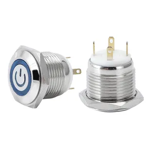 16MM Flat Miniature Electrical Self Lock/Self-Reset Waterproof Push Button Switch Manufacturers