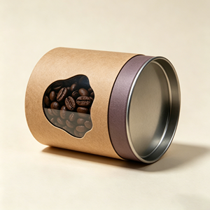 Emballage cylindrique écologique biodégradable personnalisé en papier kraft pour thé, café en grains - Product Image 6