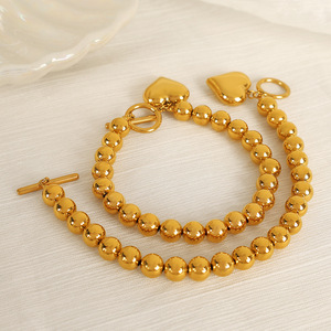 Bracelet en or en forme de cœur, en alliage de zinc, bijoux de fête pour femmes SL84 - Product Image 2