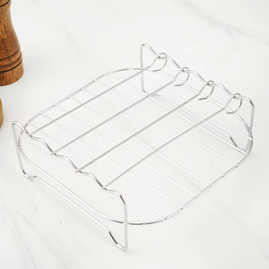 Soporte de barbacoa de acero inoxidable para exteriores al por mayor con juego de vaporera cuadrada para freidora de aire y brochetas, herramienta de cocina - Product Image 3