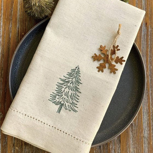 Servilletas de Lino Blancas Naturales con Bordado Personalizado al por Mayor, Servilletas de Lino para Bodas y Restaurantes - Product Image 4