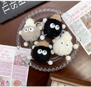 时尚的类似煤的毛绒钥匙扣大眼包魅力学生完美的情侣准备钥匙圈可爱的小礼物 - Product Image 1