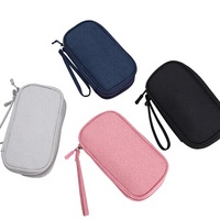 Sac de rangement électronique multifonctionnel classique à fermeture éclair en polyester double couche, étui de rangement portable pour câbles de voyage, banque d'alimentation USB
