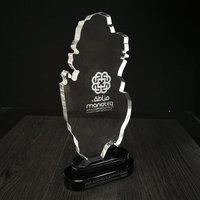 Trofeo de Cristal con Mapa de África, Impresión UV, Corte por Agua, Trofeos de Cristal