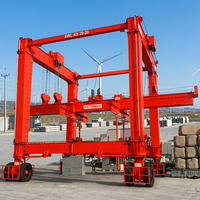 Grue portique de 100 tonnes pour le levage de yachts, grue portique à pneus en caoutchouc pour le levage de bateaux pour chantier naval