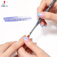 Nuevo Set Profesional de 10 Pinceles para Uñas con Mango Acrílico con Textura de Mármol Azul para Pintura en Gel UV y Arte de Líneas