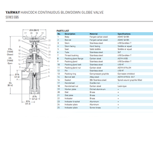 Vanne à boisseau sphérique série Yarway 5505, manuelle, haute température, base en acier au carbone, vanne à purge, OEM - Product Image 3