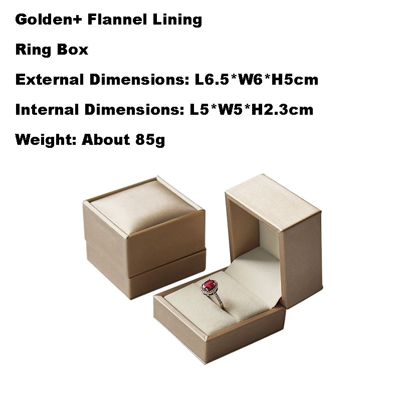 Or + Flanelle Doublure Anneau Boîte