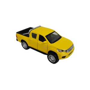 Yellow Color Licensed Pickup Truck Model Metal Toyotaed Hiluxed Series Toy 1 43 Diecast Model Car For Kids Gift