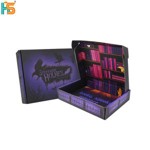 Boîte d'emballage d'expédition écologique Boîte postale de carton ondulé à double paroi violette imprimée de taille personnalisée avec votre logo - Product Image 2