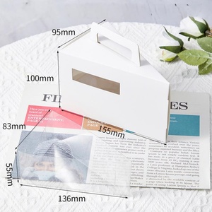 Sunshine Wholesale Triangular Slice Cake Sandwich Individual Paper <b>Box</b> Take Out Dessert <b>Box</b> with Handle - Product Image 2