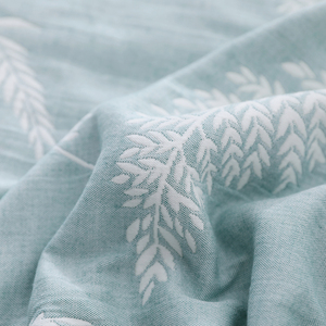 Custom Cotton Polyester Jacquard <strong>Bedspread</strong> Coverlet Quilt Set <strong>King</strong> &amp; Queen Size with Plant Pattern Cooling &amp; Inflatable Features - Product Image 5