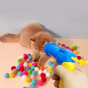 Jouet pour <span class=keywords><strong>chat</strong></span> en peluche avec pistolet à balles, soulageant la dépression, balles silencieuses, mini pistolet à balles, jeux de balles en peluche, fournitures pour animaux de compagnie - Product Image 4