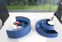 Kerui-sérum matelassé en tissu velours bleu marine, mobilier de salon rond, hôtel, en forme de S, siège de canapé, location d'événements et de mariage
