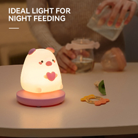 Lampe de chevet à base ronde stable, lumière d'ambiance douce et chaleureuse, sans éblouissement, pour lecture, chambre d'enfant et bureau