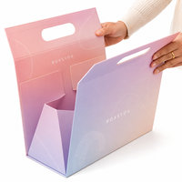 Boîte à bijoux, parfums et produits de beauté haut de gamme en papier texturé écologique, laminé mat, réutilisable, avec fermeture magnétique.