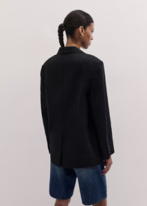 Elegant Black Linen Blazer for Women, Oversized Relaxed Fit Casual Business <b>Office</b> Jacket, Breathable Summer Suit Coat - Product Image 3