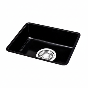 [BAEKJO] ENAMEL 540 BLACK Premium Single <b>Square</b> Undermount Kitchen Sink Enamel Color Design <b>Scratch</b>-Resistant Durability - Product Image 2