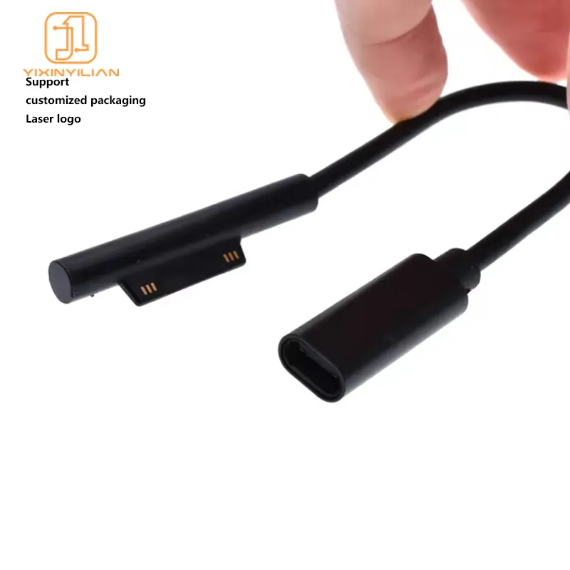 Surface Connect to Type-C USB C Charging Cable 20cm Short 15V 3A Type-C PD Cord Compatible For Micro for Surface Pro 7/6/5/4/3