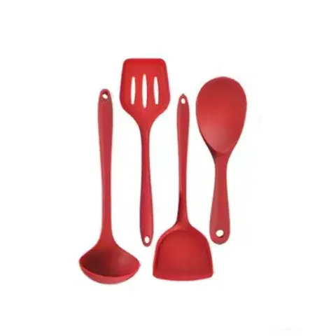 Juego de utensilios de cocina de silicona de 4 Uds., herramientas, accesorios de cocina para el hogar, juego de espátula de cocina con mango de madera