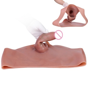 SXXY Silicone Penis Sleeve Pants Reusable Condom Strap on Hollow <b>Dildo</b> for Men Delay Ejaculation Cock Sheath Penis Sleeve Pants - Product Image 1