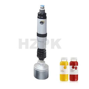 HZPK vial pneumatic manual hand held detergent honey pet plastic glass bottle can jar screw cap press sealing capping machine