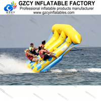 Bateau gonflable commercial en forme de poisson volant, tube gonflable tractable pour sports nautiques et divertissements de plage