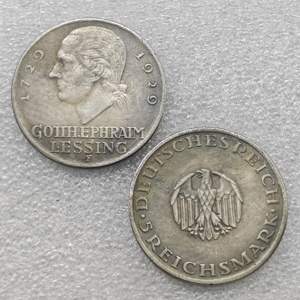 Monete Commemorative Antiche da 5 Mark Tedesche 1929-A,D,F, Regali, Decorazione per la Casa - Product Image 1