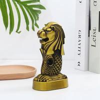 Nouveau best-seller transfrontalier : Modèle de Merlion en alliage, ornement artisanal, souvenir de voyage de Singapour et objet décoratif
