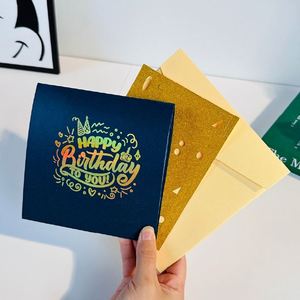 3D Birthday Ins Style <b>Colorful</b> Pull-Out Red <b>Envelope</b> Bronzing Finish Happy Employee Greeting Card - Product Image 4