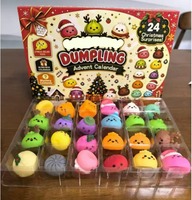 Calendrier de l'Avent Squishy Noël 2026, Boîte Mystère de Jouets à Presser Surprise pour Compte à Rebours de 24 Jours, Cadeau de Noël pour Enfants