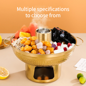 Casserole en acier inoxydable coréen compatible avec les plaques à induction, lavable au lave-vaisselle, design moderne et luxueux, pour restaurant, utilisable avec de la glace sèche - Product Image 1