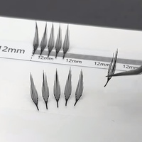 Nouvelles extensions de cils anime à pointes, design innovant, 0.07, pré-fabriquées, plateaux de cils anime, douces et volumineuses