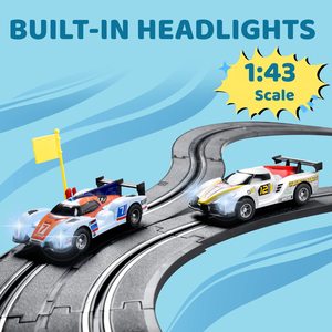 A49-12 Mini voitures électriques en plastique à fente, échelle 1:43, ensembles de pistes de <span class=keywords><strong>course</strong></span> à construire soi-même, <span class=keywords><strong>jouets</strong></span> éducatifs pour enfants - Product Image 2