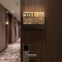 Hastane Kullanımı İçin LED Işıklı Otel Oda İşareti, Buz Desenli Kristal Dekorasyonlu Paslanmaz Çelik Elektrokaplama Reklam Panosu