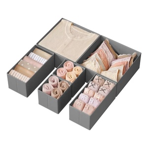 Organizador de cajones plegable de 6 piezas para almacenamiento de ropa con compartimentos para calcetines, ropa interior y camisetas - Product Image 1