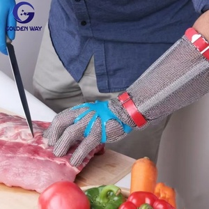 Gant de protection pour boucher en maille soudée en acier inoxydable 316, tissage uni, manches longues, résistant aux coupures - Product Image 1