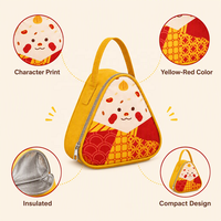 Sac à déjeuner triangulaire de style chinois pour le Festival des Bateaux-Dragons 2026, sac bento portable en toile, sac cadeau
