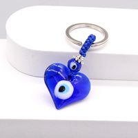 Promotion bleu mauvais yeux verre porte-clés amulette mauvais œil porte-clés turc démon porte-clés breloque pendentif mauvais yeux bijoux porte-clés